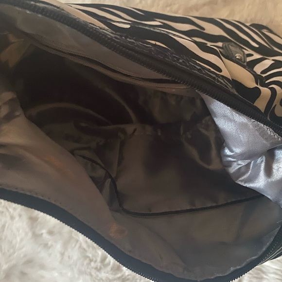 Hobo Shoulder Bag Zebra Print with Patent Black, Rhinestones, Turquoise & Pink - Picture 13 of 16